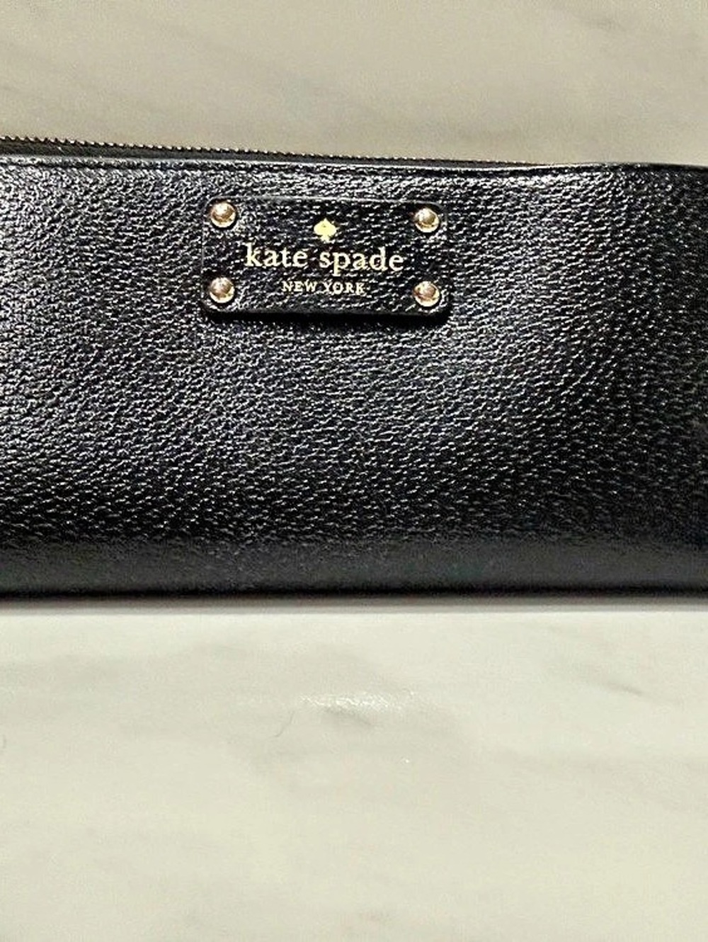 kate spade Black Leather-Texture Wristlet